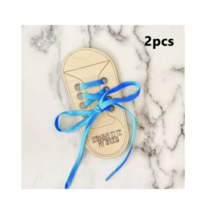 Shoe Lace Practice Training Board For Kids Hand Eye Coordination And Fine Motor Skill Development 2PCS