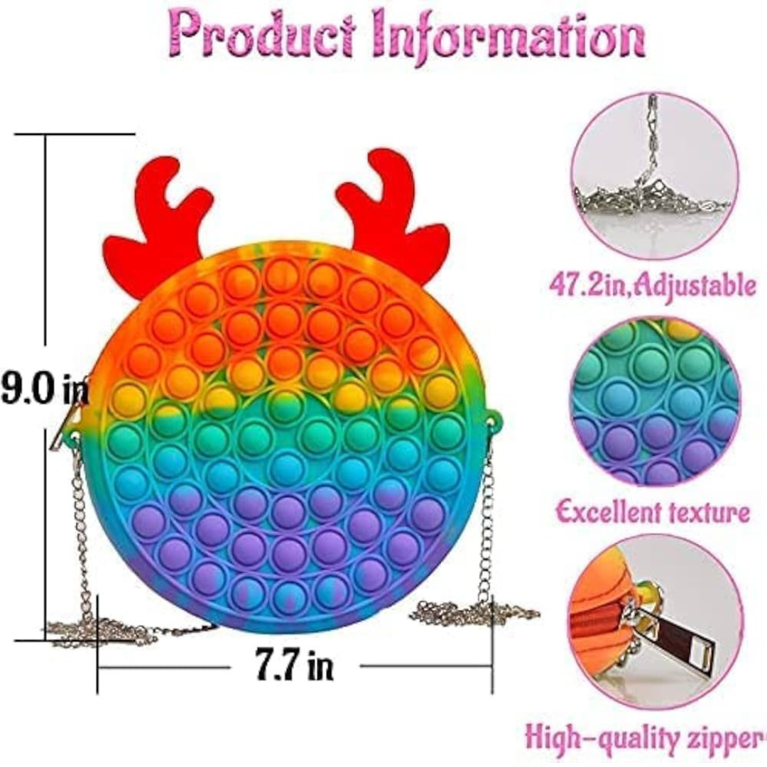 Pop Fidget it Purse Bags Toys for Girls (Red) - Image 2